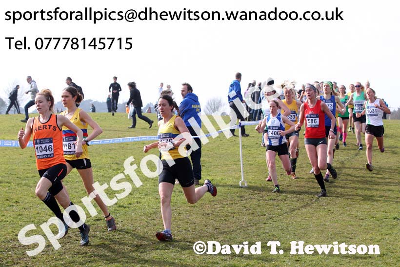Senior womens 2016 Inter Counties Cross Country Champs. and Cross Challenge Final, Cofton Park, Birmingham. Photo: David T. Hewitson/Sports for All Pics